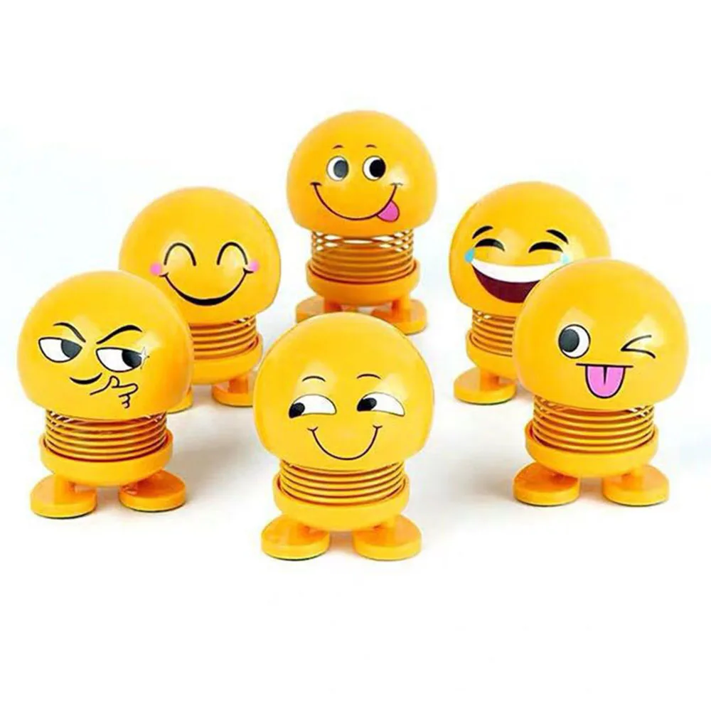 

Car smiley face spring boy car ornaments decorative expression spring ornaments personality shaking head doll ornaments