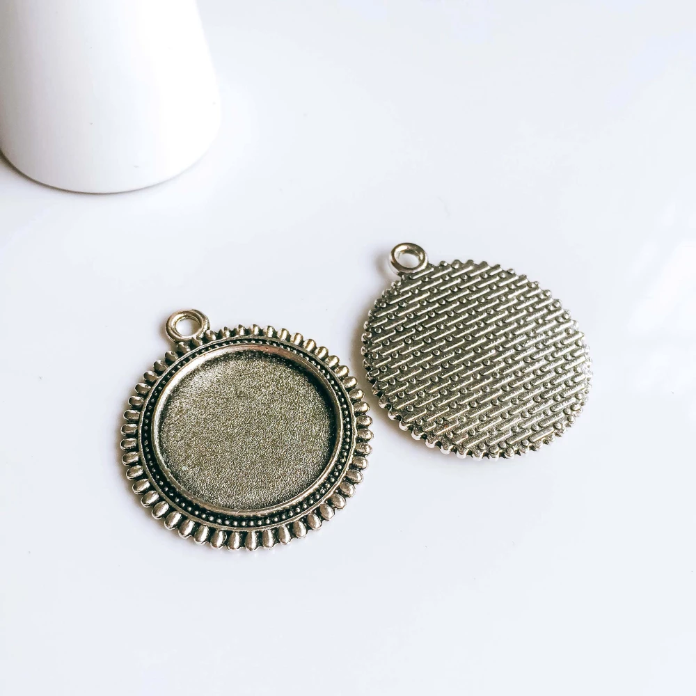 5 шт. стеклянные подвески для ожерелья серебристого цвета|glass cabochon|cabochon blanksjewelry