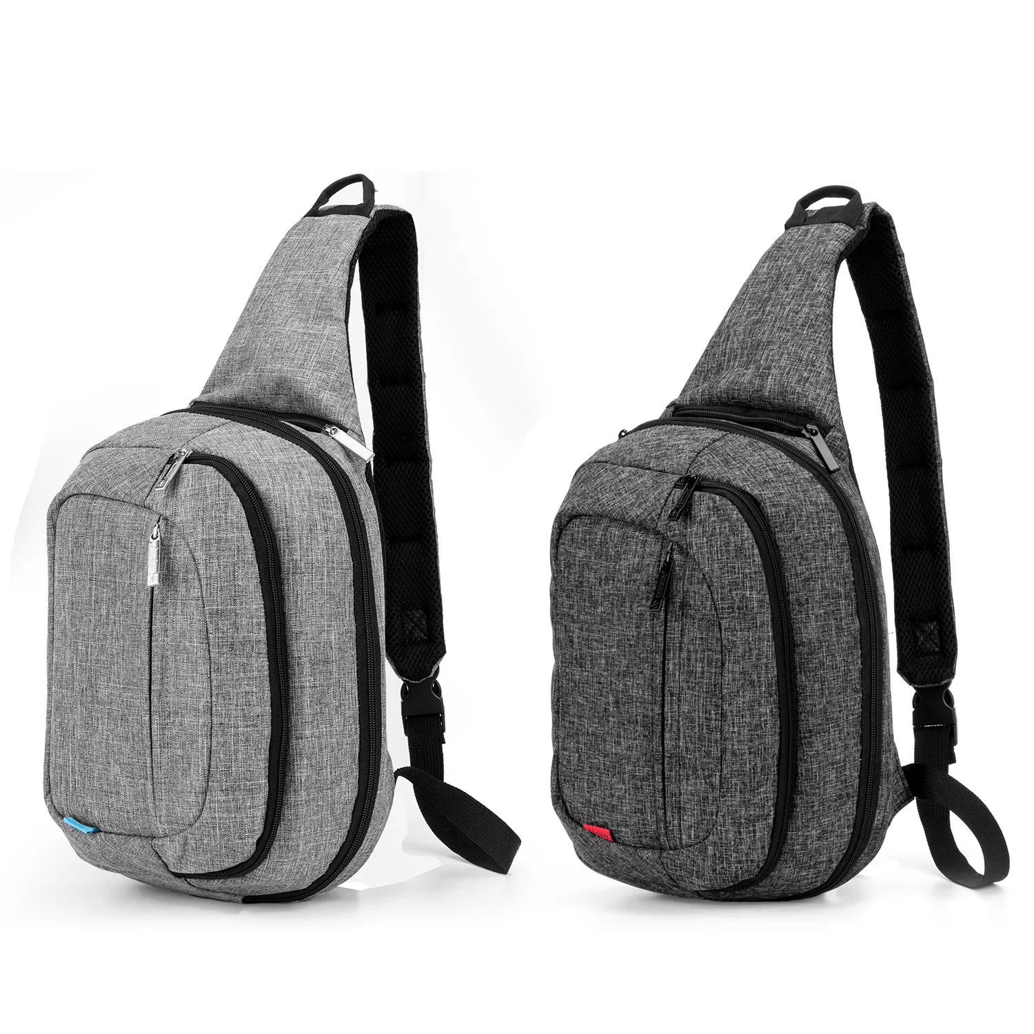 

Korean large capacity leisure bag, waist bag, waterproof nylon multifunctional men's bag.