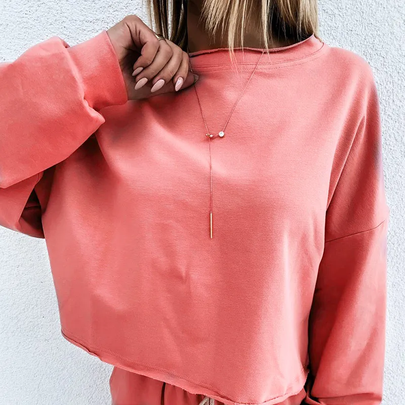 Весенний женский спортивный костюм комплект из двух предметов свитшот с длинным