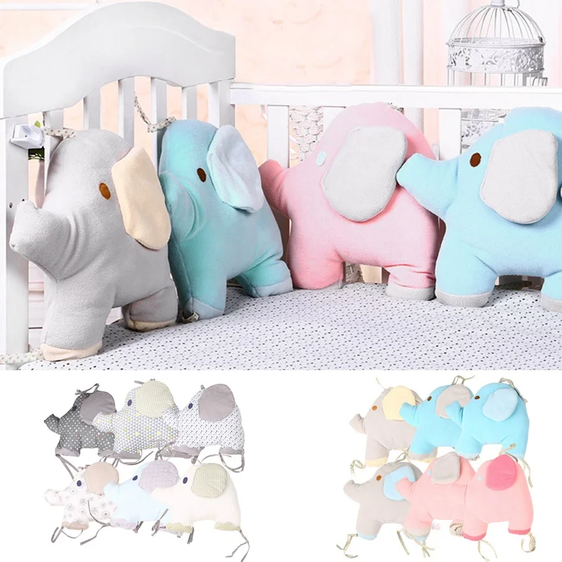 6 шт. Детские бамперы для кроватки милый слон детские защитные подушки бампер