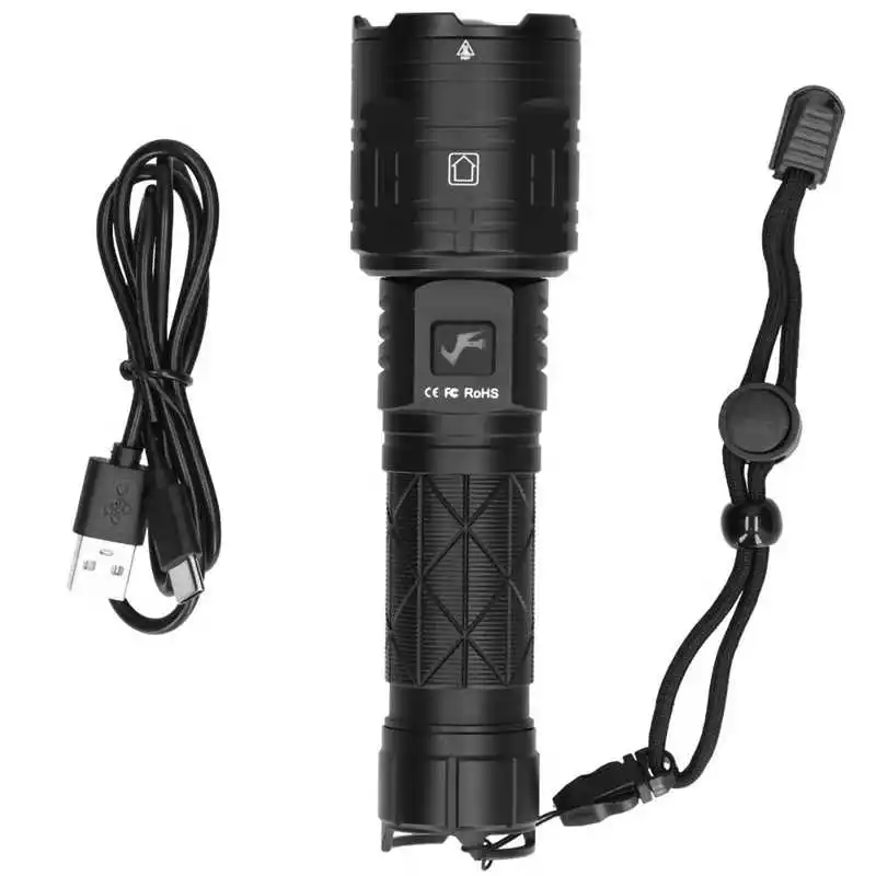 

Flashlight Rechargeable LED Flashlight USB Charging 16 Core 5 Light Levels 2 Modes Camping Lighting Device for Outdoor Emergency