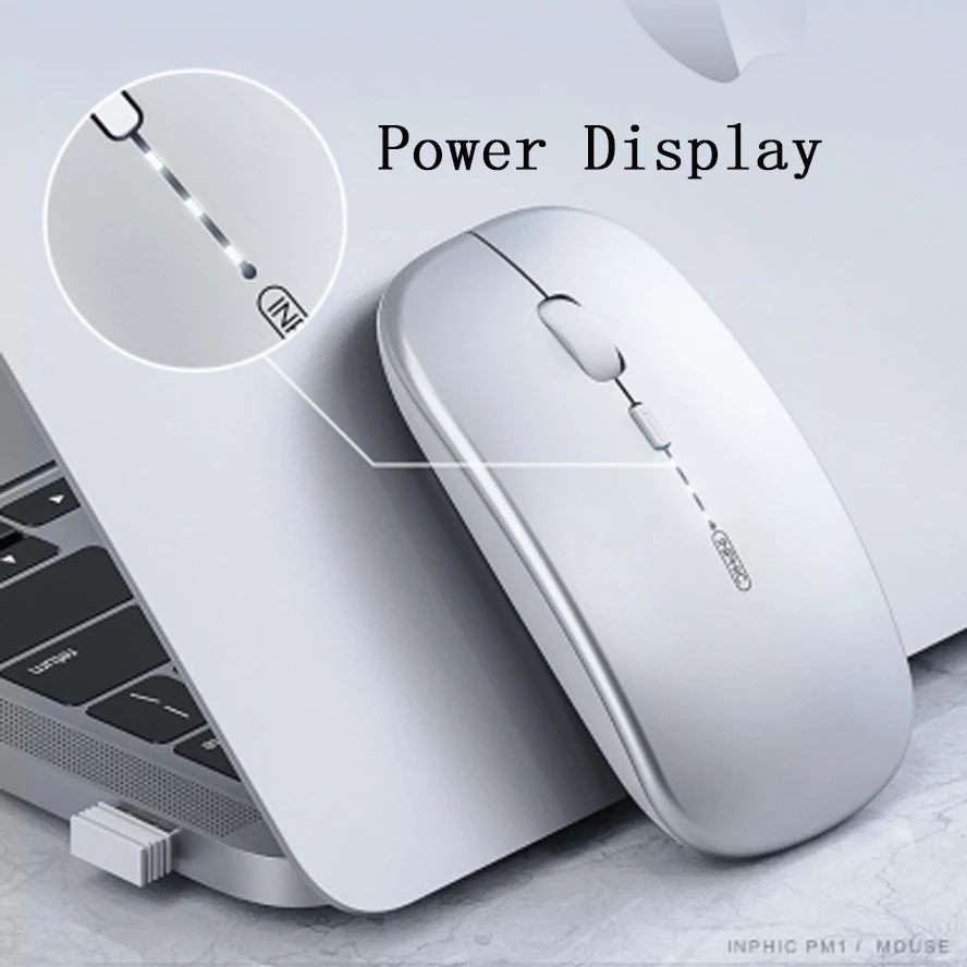 Беспроводная оптическая USB мышь INPHIC PM1 2 4 ГГц бесшумная перезаряжаемая bluetooth для