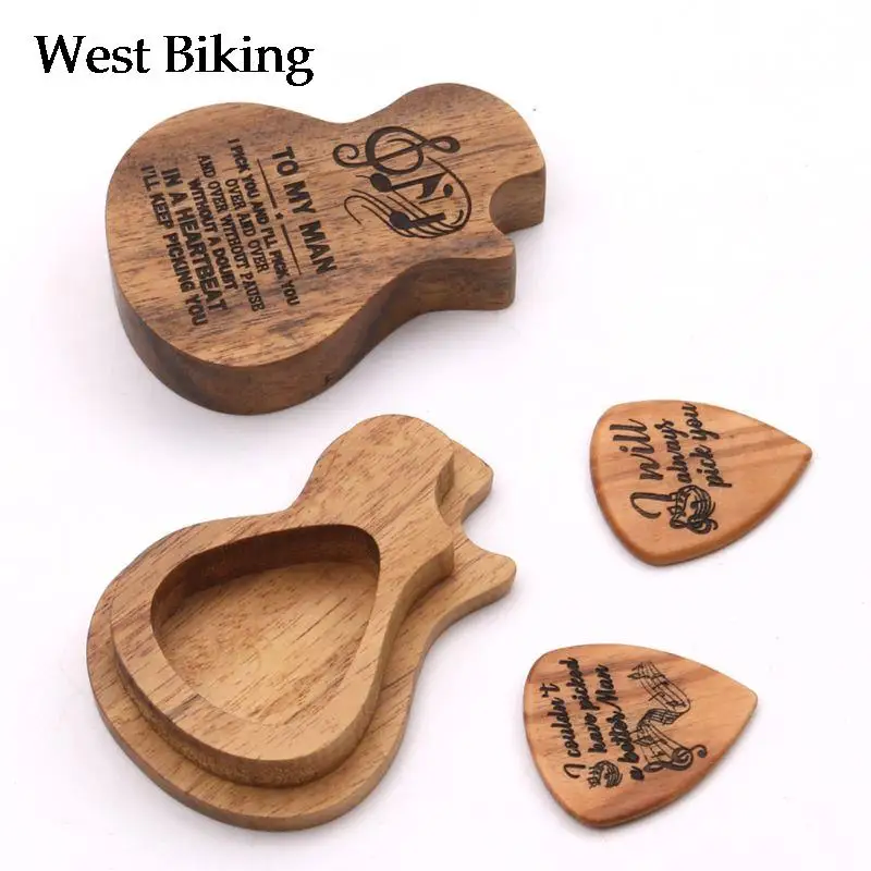 3 Pcs/set Handmade Wooden Guitar Pick Box and Picks Paddles for Guitarist Music Lovers Gifts | Спорт и развлечения