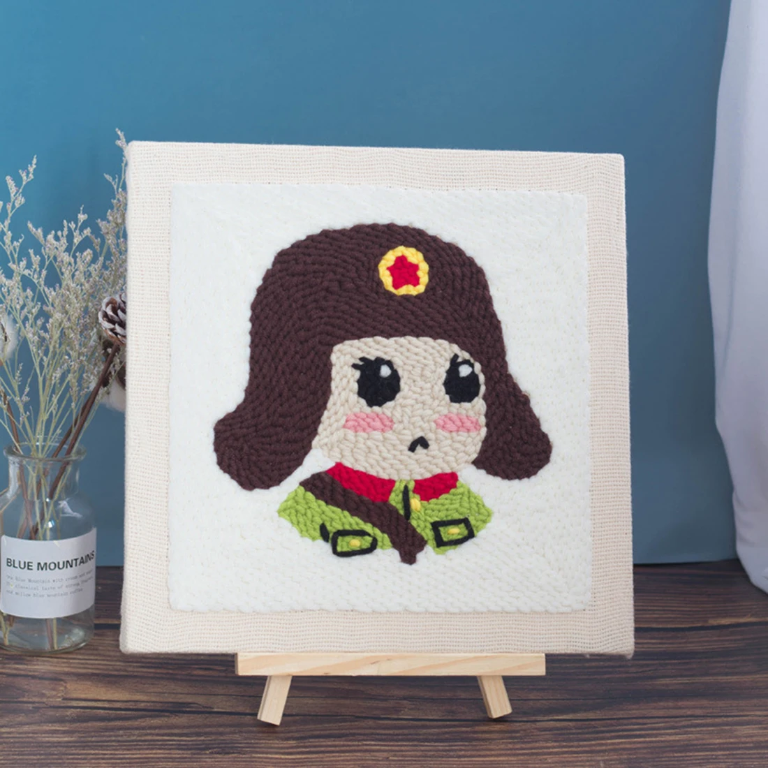 Набор вязаных шерстяных ковриков для рукоделия шерстяная вышивка с иглой 25x30 см