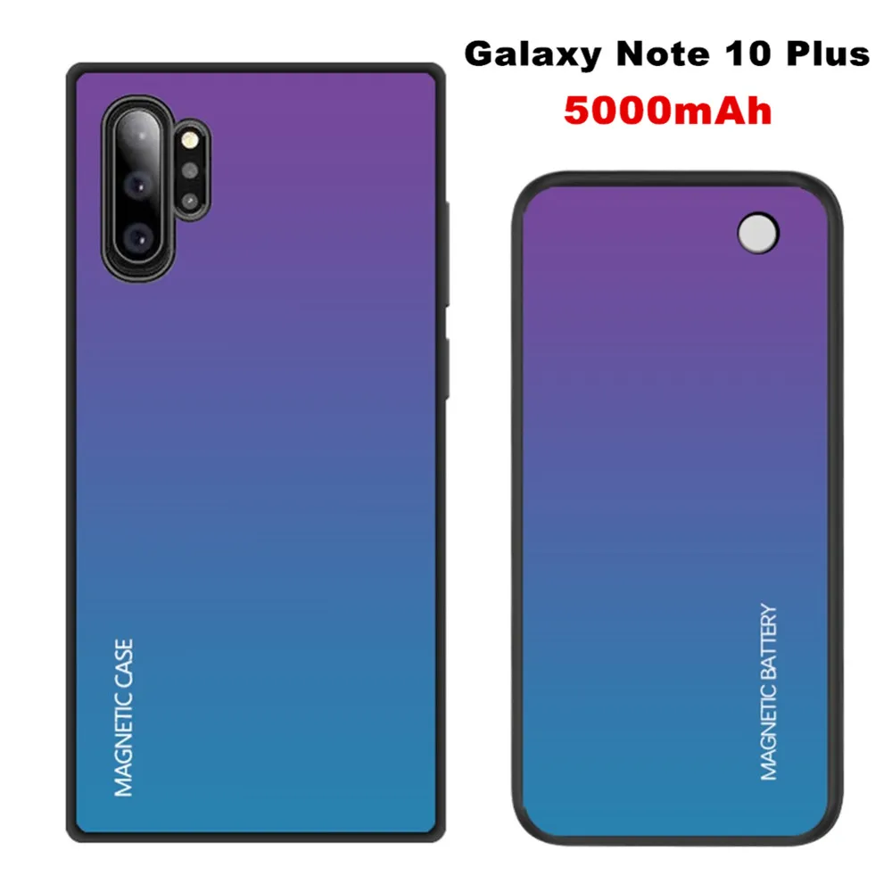 Беспроводной магнитный чехол для зарядного устройства для samsung Galaxy Note 10 Plus, чехол для питания 5000 мА/ч, чехол для внешнего зарядного устройства - Цвет: For Note 10 Pro