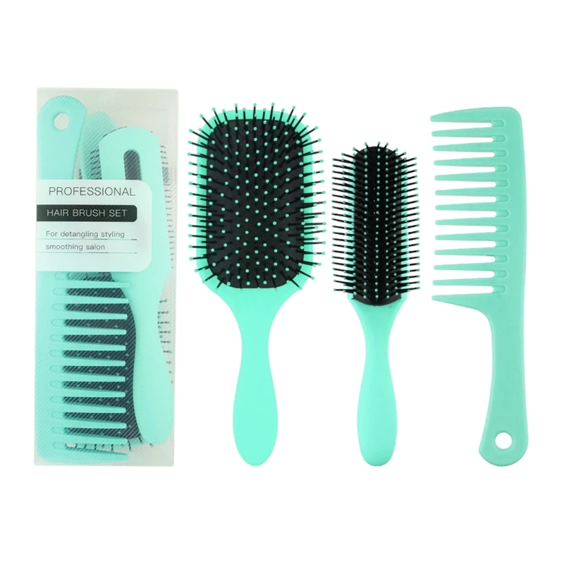 

Антистатическая расческа для волос 3 шт., расческа для массажа кожи головы, с широким зубным концом, инструменты для укладки волос, для салон...