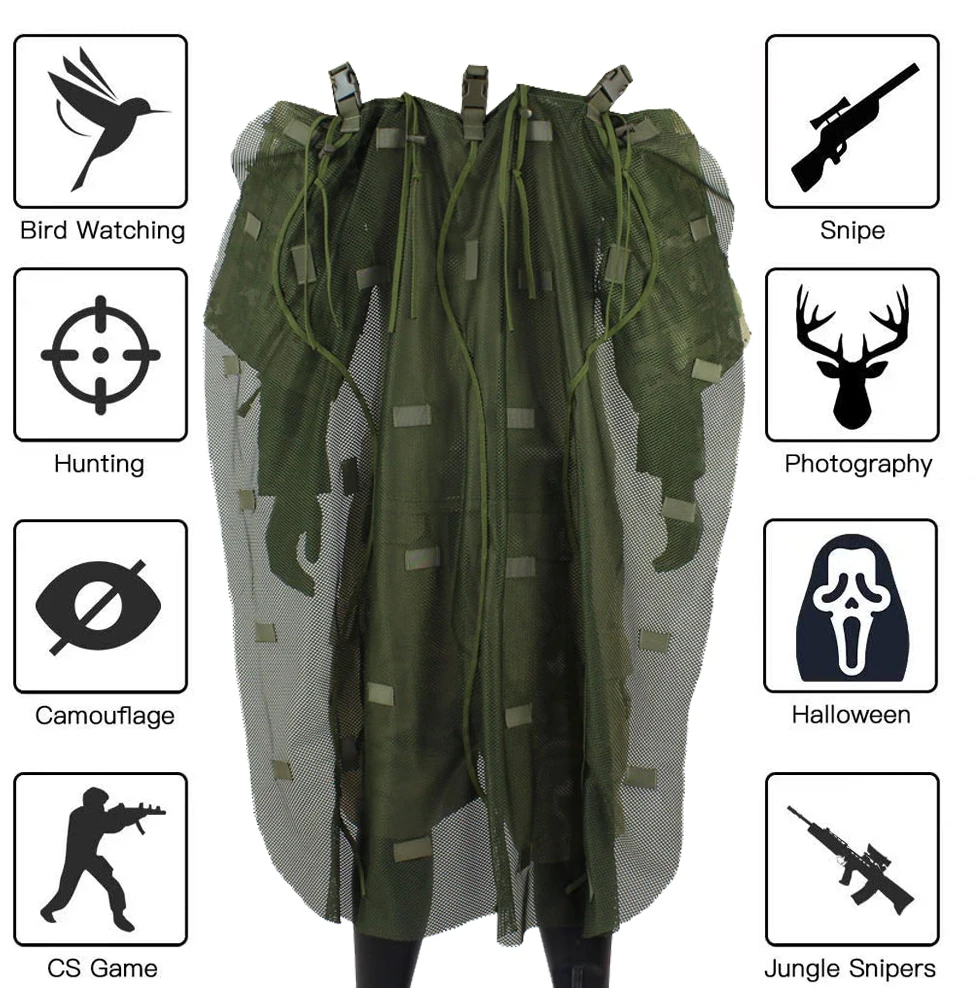 ROCOTACTICAL дышащая основа Ghillie Suit Foundation Ripstop сp Multicam + Cape для охоты снайпера страйкбола