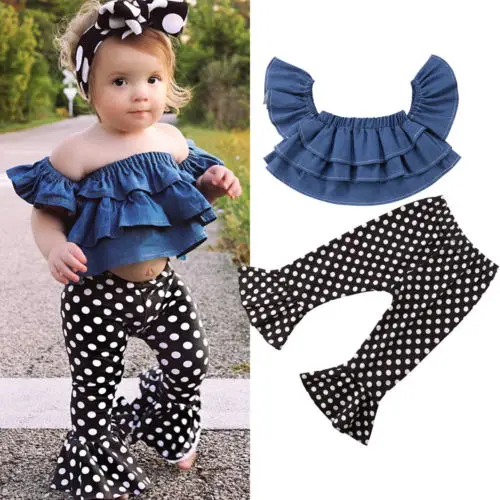 2018 новая детская одежда для девочек джинсовая рубашка с открытыми плечами и