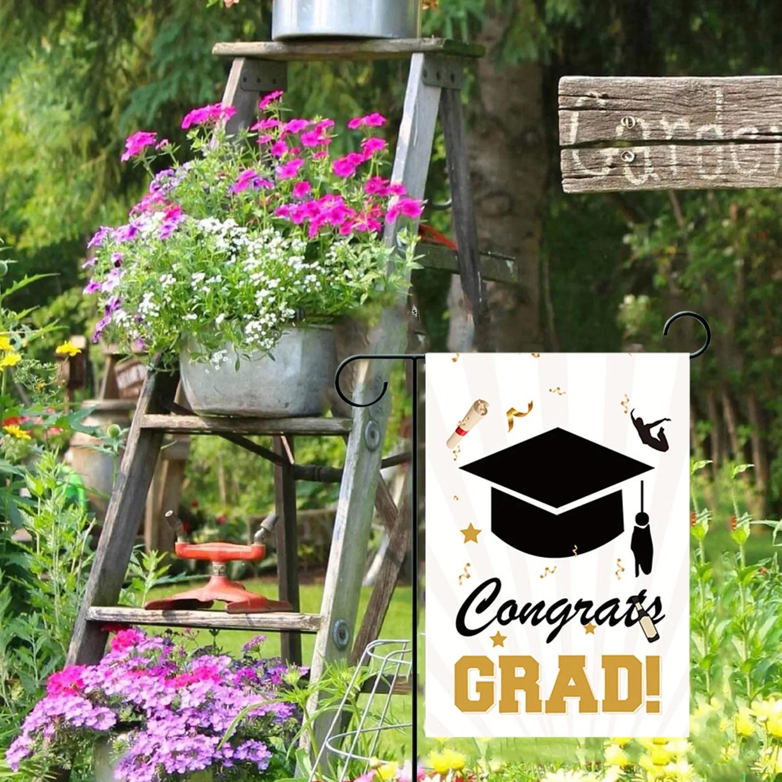 

30x45cm Graduation Decorations 2021 Blue And Gold Graduation Season Garden Banner Party Decoration Anniversary Home Decor