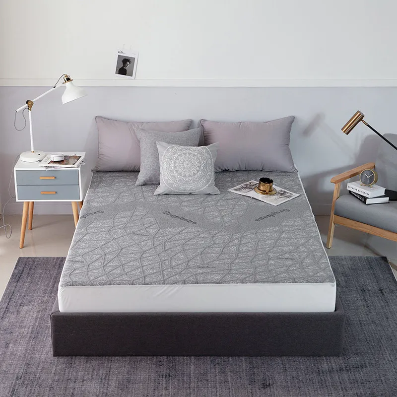 Waterproof Bed Cover Washable Simple Mattress Graphene Fitted Sheet Air Layer Cotton Dust Anti-mite | Дом и сад