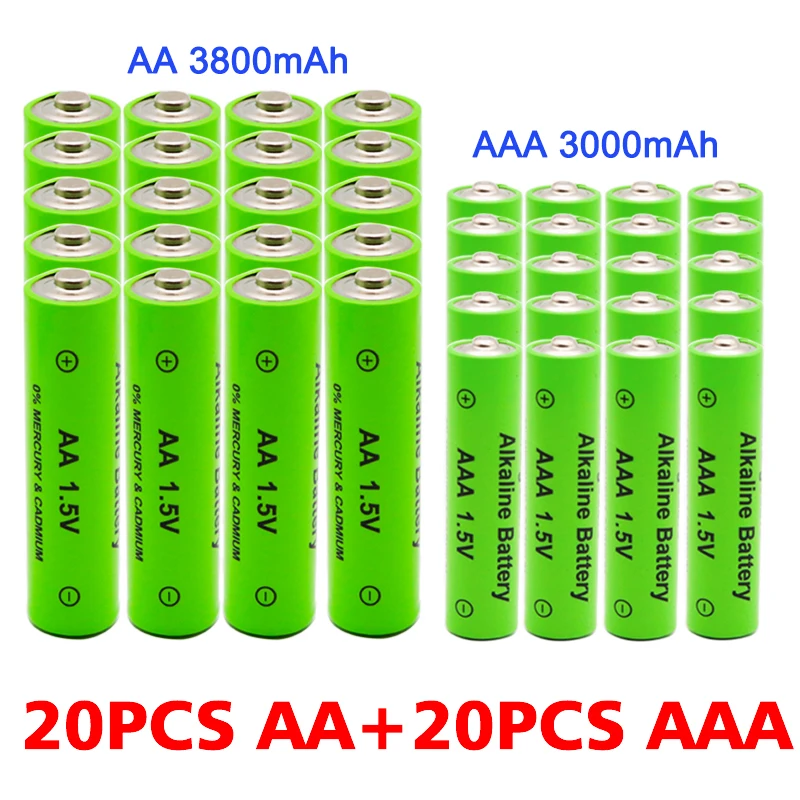 

AA rechargeable AA 1.5V 3800mah - 1.5V AAA 3000mAh alkaline battery flashlight toy watch MP3 player, free delivery