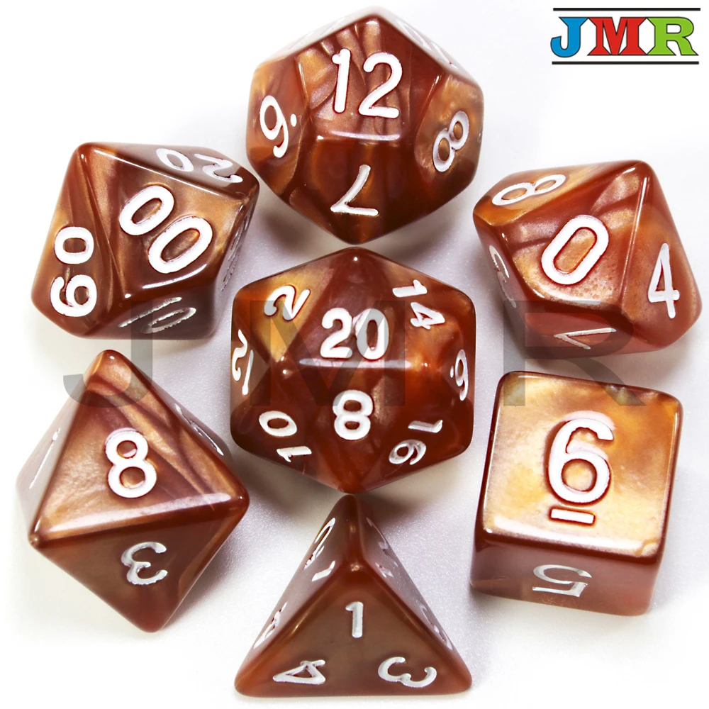 7 шт многосторонний Dnd плашка для игр дома KTV TRPG ролевые игры, настольные игры, цифровые кости, игральные кости, как настоящее время, набор игрушек - Цвет: 08