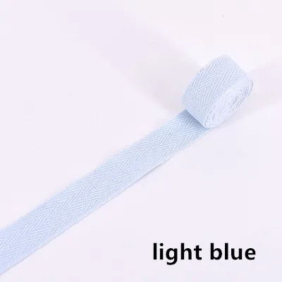 light blue 20 мм) цветная елочка/хлопчатобумажная лента с саржевым переплетением/хлопчатобумажная тесьма/косой привязки ленты, 50 м/рулон - Цвет: light blue