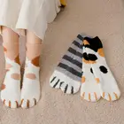1 пара, красивые хлопковые носки с объемным принтом, Короткие носочки по щиколотку с когтями и когтями для детей, носки с забавными животными для женщин