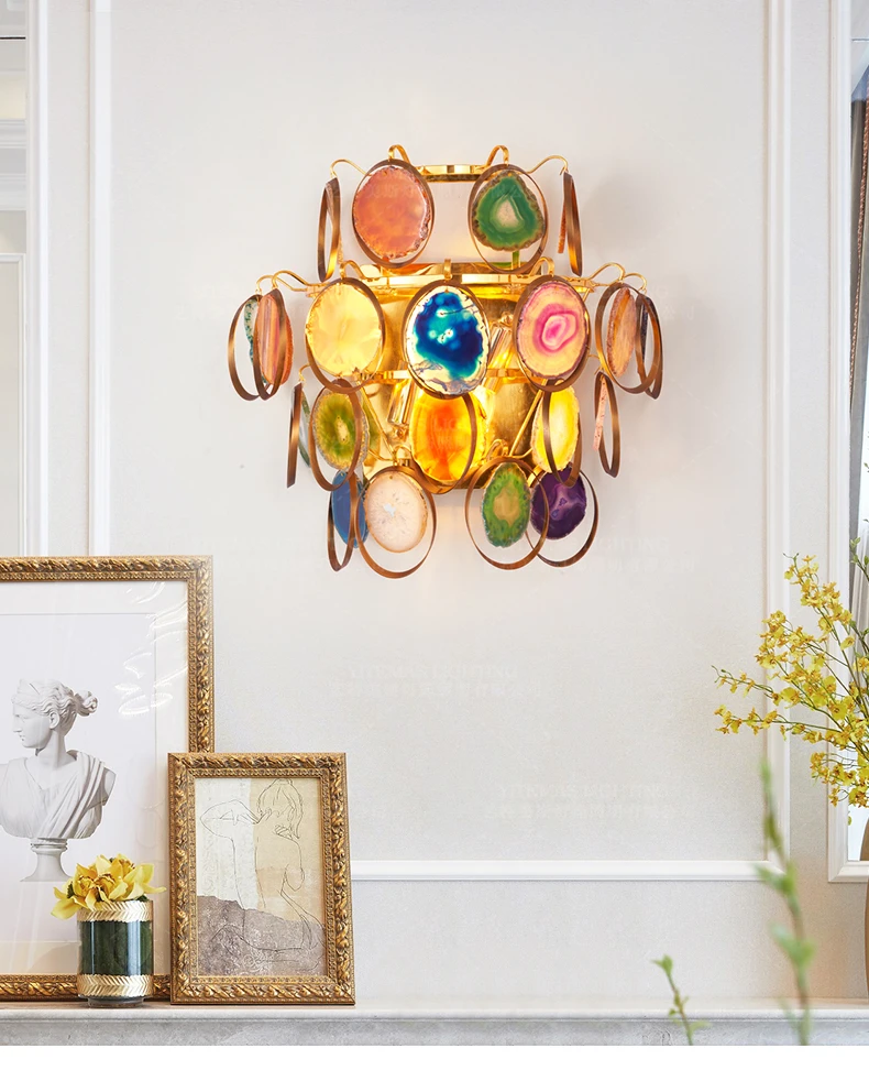 Современный настенный светильник из агата