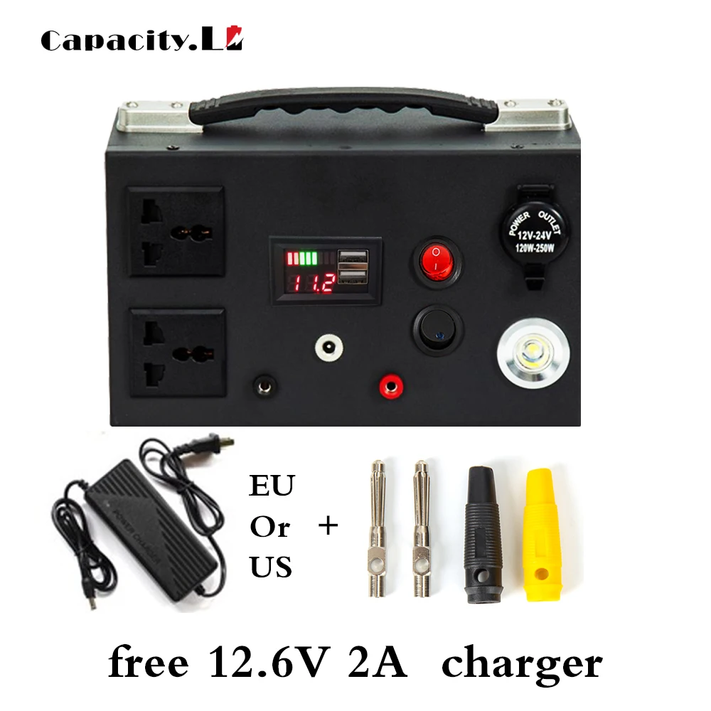 12V литиевая батарея с 350W AC220V инвертор 20AH 30AH батарейный блок 18650 для инструменты