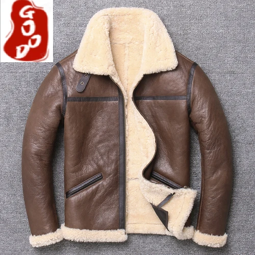 

100% Natural Shearling Jacket Men Clothing 2021 Streetwear Real Fur Coat Man Moto Biker Genuine Leather Jackets X-L1962