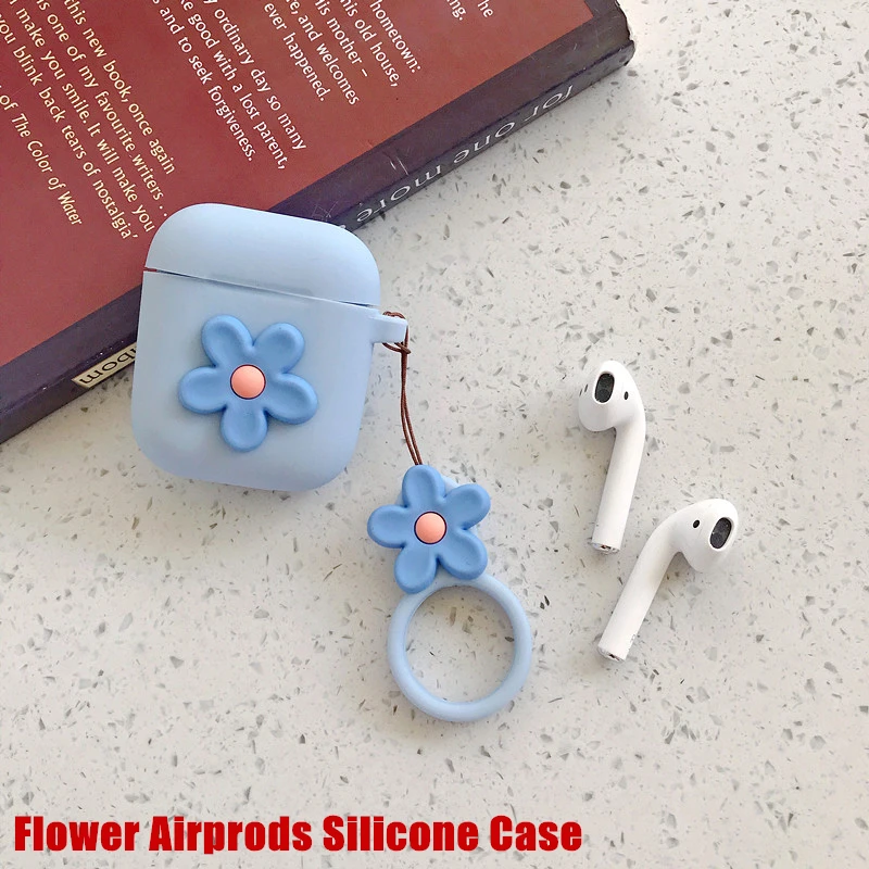 Беспроводные bluetooth наушники чехол для Airpods милый 3D цветок конфеты цвет мягкий