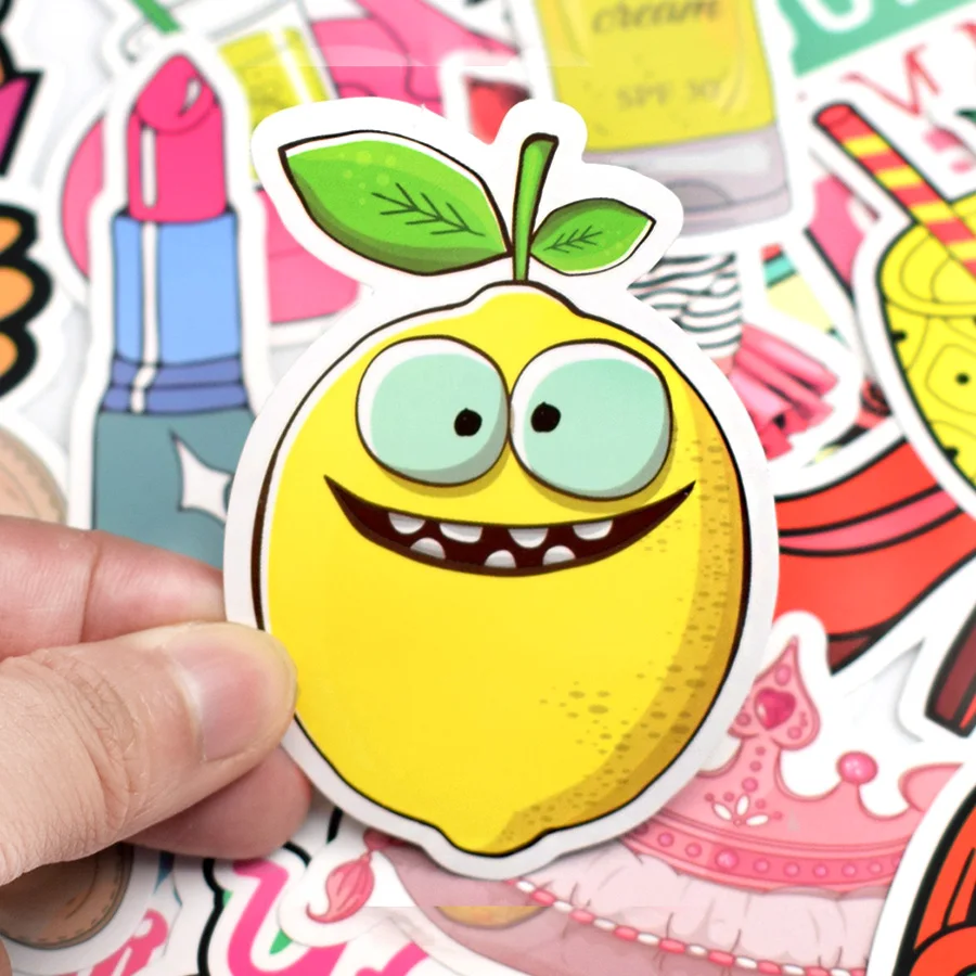 50 шт. мультяшная девушка стильная наклейка s Kawaii аниме пляж граффити наклейка DIY для бутылки воды ноутбук багаж планшет косметический Чехол