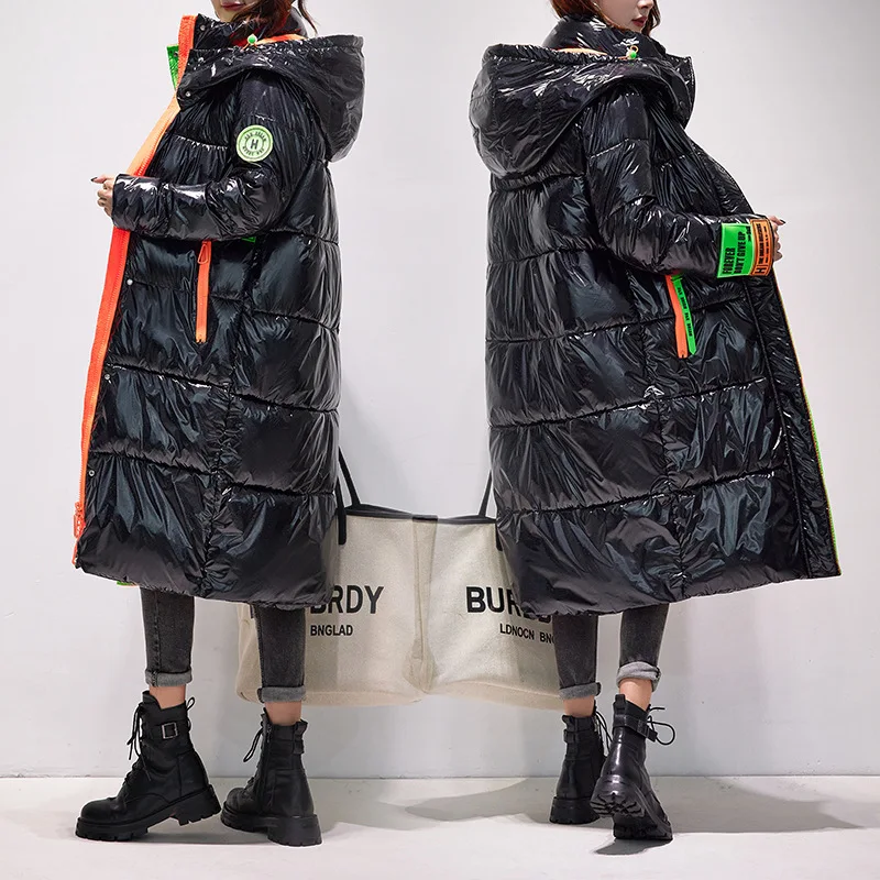 Winter Jackets For Women 2022 New Hit Color Down Padded Jacket Women Korean Fashion Thickening And Long Casual Hooded Jacket