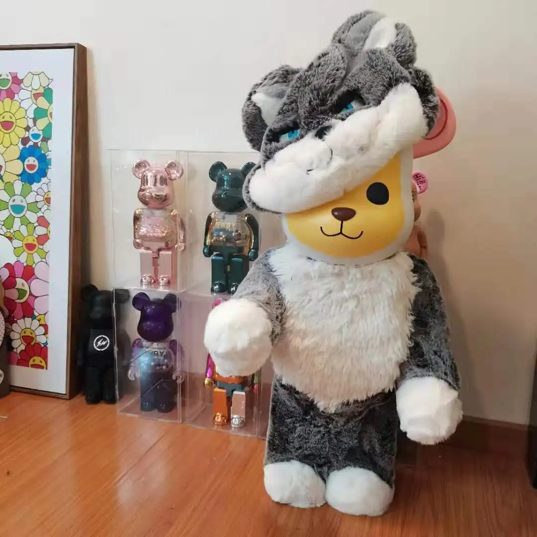 1000% 70 см игрушечные фигурки Bearbricklys из блоков медведь волк кролик шерсть плюшевая