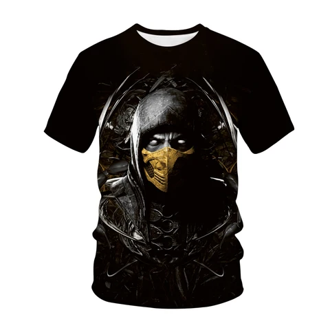 Футболка с 3D принтом Mortal Kombat, модная уличная одежда для файтингов, мужская и женская спортивная повседневная футболка, одежда в стиле хип-хоп, мужские футболки, топы
