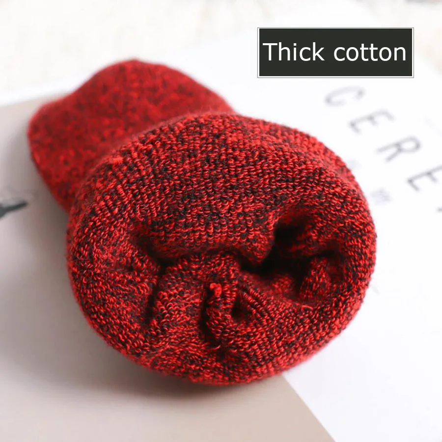 5 Pairs Thick Women's Terry Socks Autumn Winter Warmth Tube Socks Combed Cotton Female Casual Japanese Towel Sock Solid Color