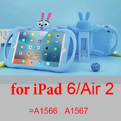 b air2 Силиконовый чехол для iPad air 2, 9,7 дюймов,,, детская подставка с милым Кроликом, чехол для планшета для iPad mini 2, 3, 4, 5, чехол - Цвет: b air2