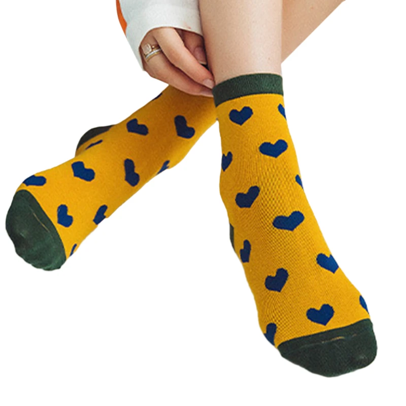 

1 Pair Autumn And Winter Long Tube College Wind Female Socks New Women Sweet Heart Socks Women Long Tube Cotton Socks