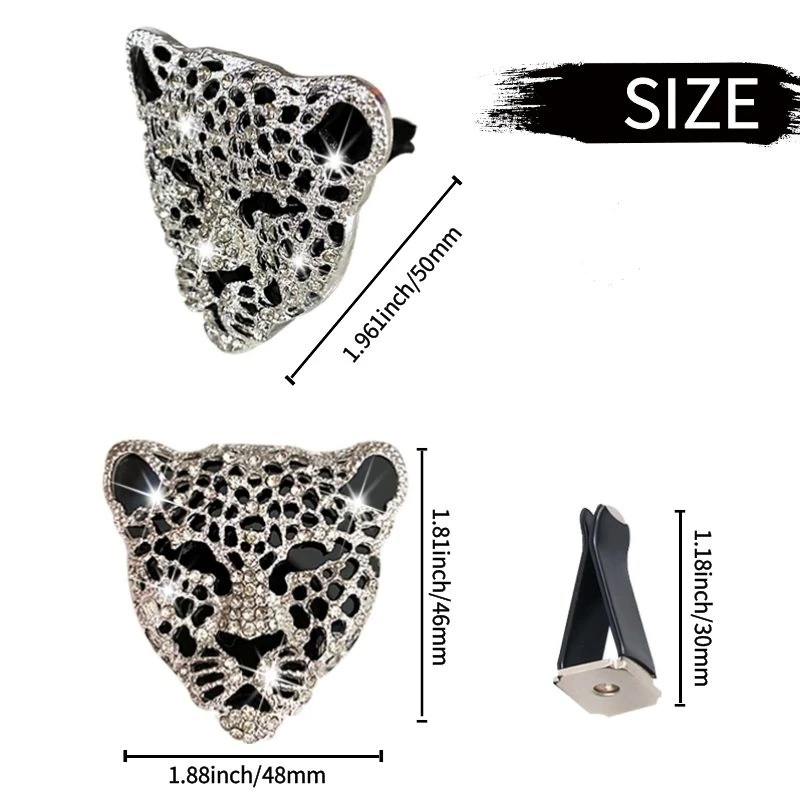 

Powerful leopard head car air freshener Shining Leopard Ladies' car perfume decoration clip