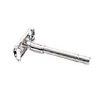 Регулируемая Безопасная бритва с двойными краями, традиционная бритва с длинной ручкой из нержавеющей стали, Классическая для домашнего использования, для путешествий, для бороды для мужчин