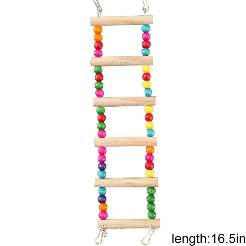 

Birds Toy Wooden Ladders Swing Scratcher Perch Climbing 3/4/5/6/7 Ladder Bird Cage Hamsters Parrot Toys Hanging Pet Supplies