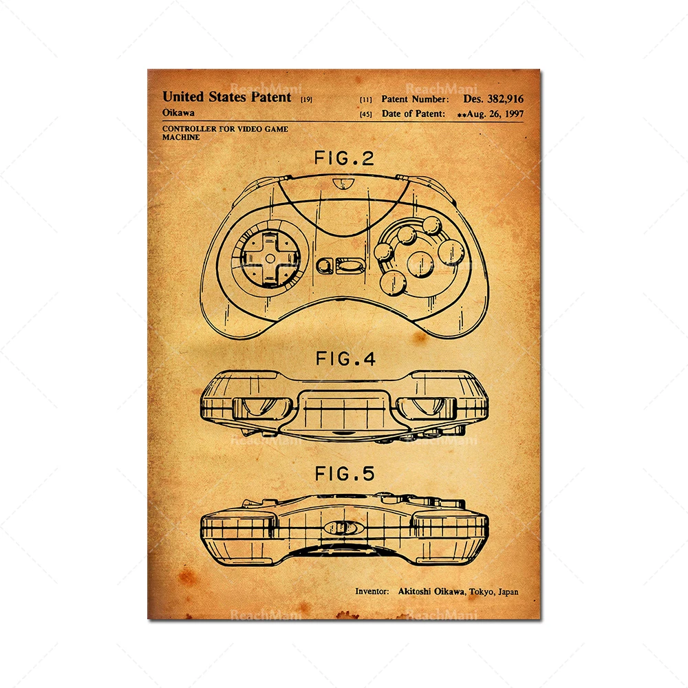 Плакат контроллер SEGA Saturn 1997 ReachMani