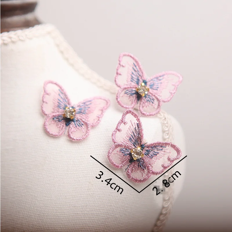 4 шт./компл. 3D стереоскопические нашивки-бабочки кружевная ткань вышитые головные