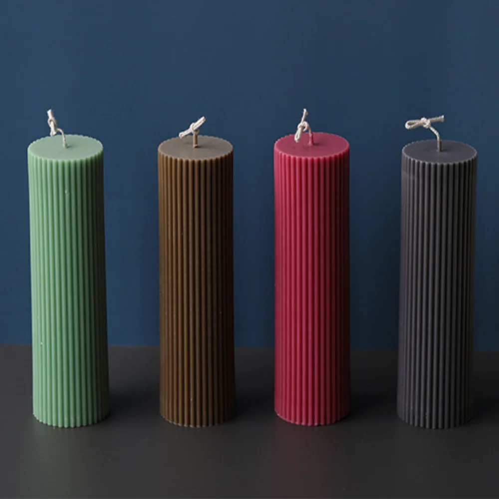Long Stripe Acrylic Pillar Roman Column Candle Molds Plastic Cylinder Rib Making Kit Mould DIY Bougie Handmade Supplies | Дом и сад