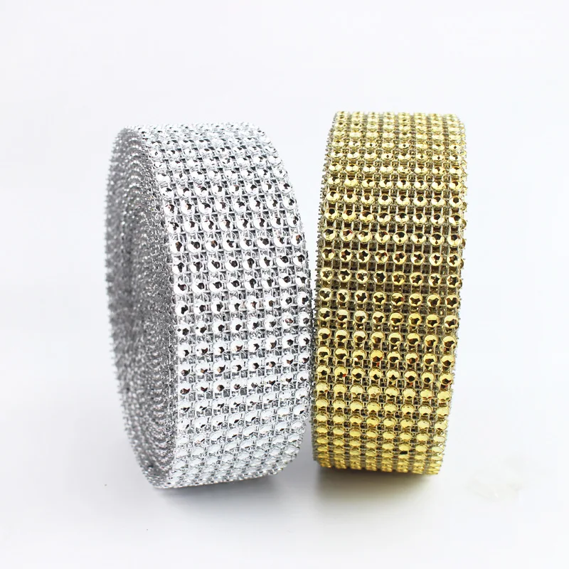10 Yards 4mm Plastic Environmental Imitation Diamond Mesh Drill Roll Tape DIY Hollow Bling Rhinestone Wrap Ribbon Wedding Decor | Дом и сад