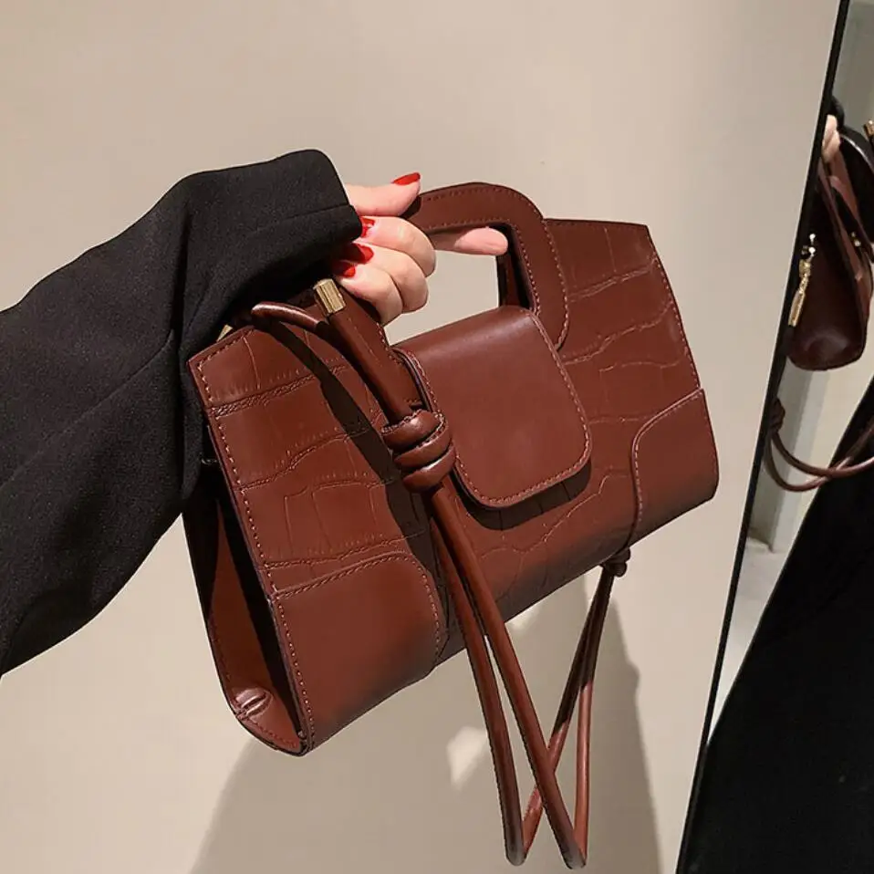 

Stone pattern Square Tote bag 2022 Fashion New High-quality PU Leather Women's Designer Handbag Vintage Shoulder Messenger Bags