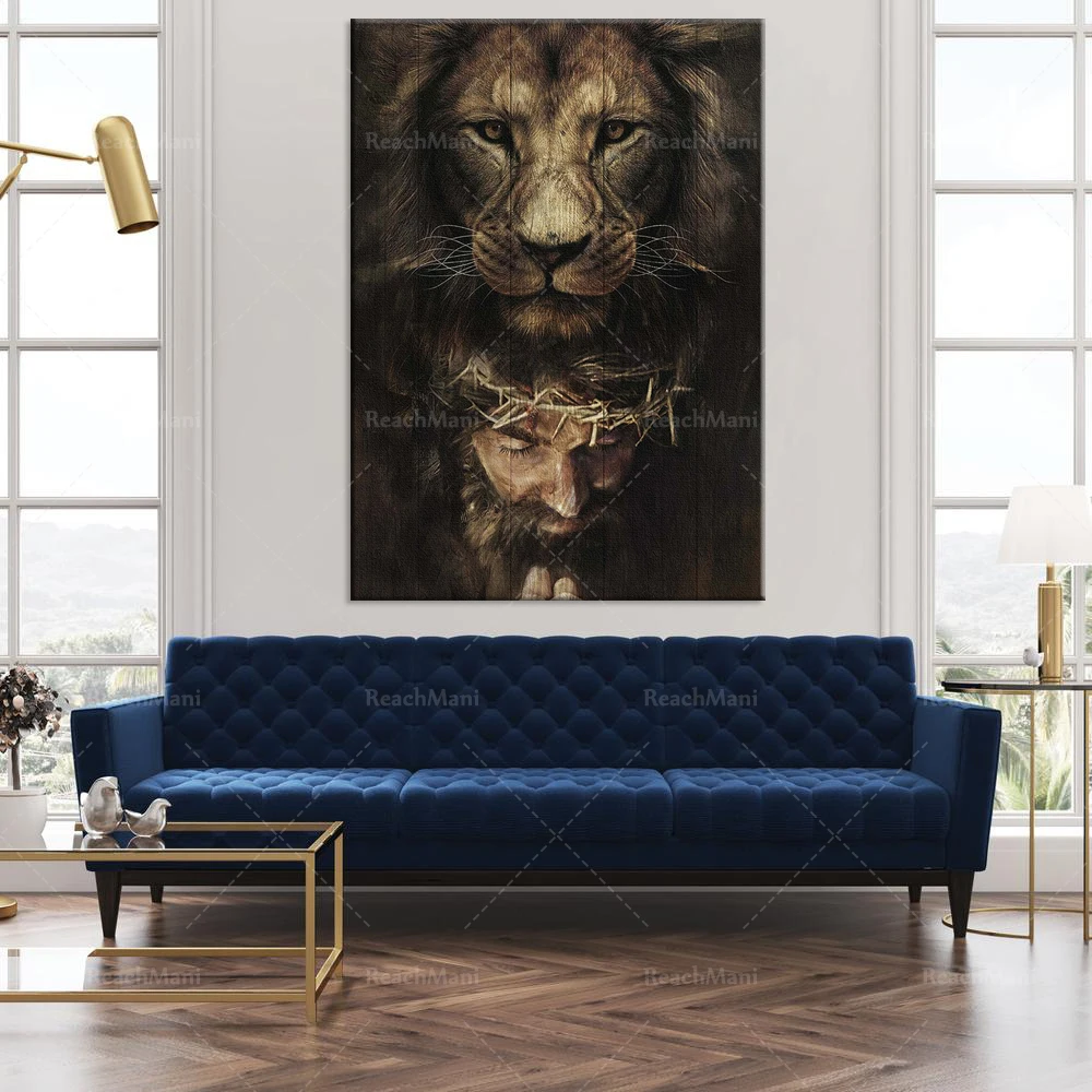 

Jesus lion poster, Jesus portrait wall decor, Christmas interior gift, wall decor