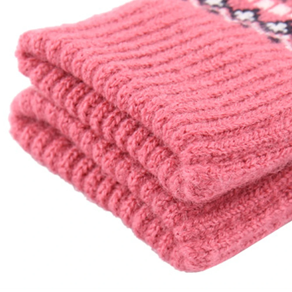

Men Women Full Finger Touch Screen Elk Knitted Thick Plush Warm Christmas Gloves