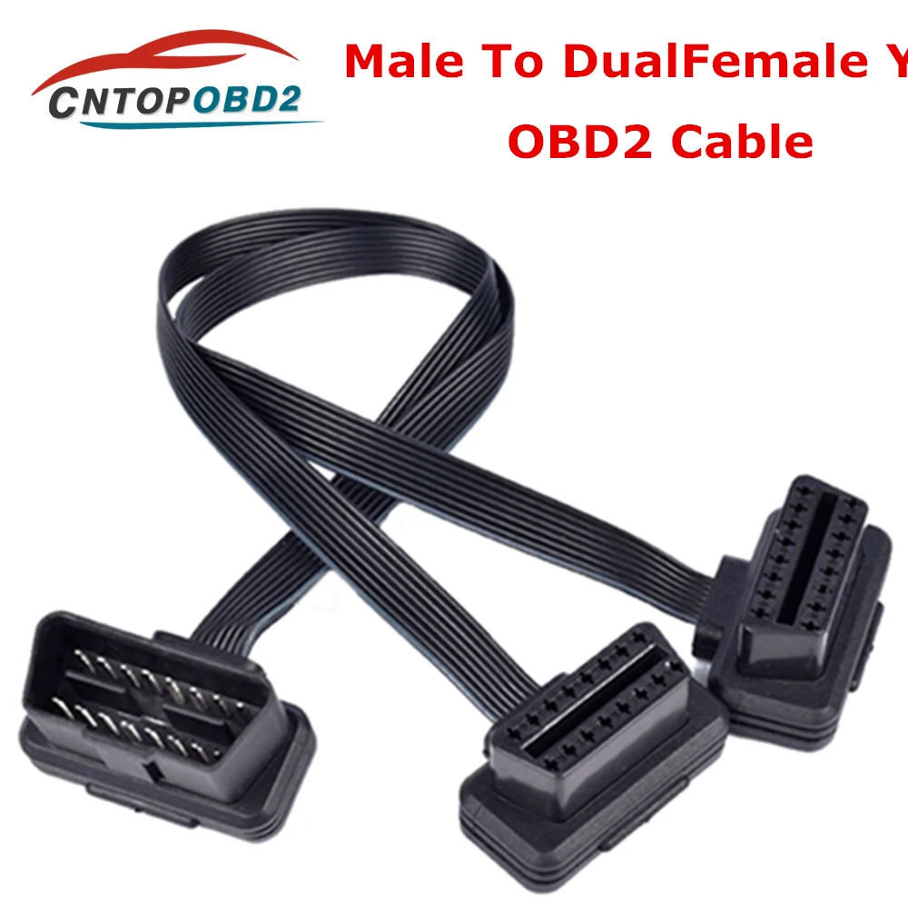 OBDII 16Pin ELM327 штекер двойной гнездо Y Сплиттер удлинитель для локтя OBD2 Fiat