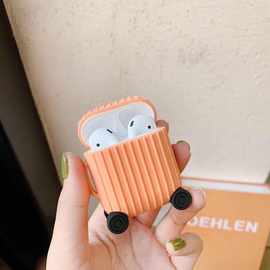 Чехол для AirPods модный милый чехол костюма сумка багажа беспроводных наушников Apple