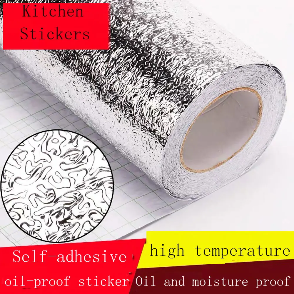 

Kitchen oil-proof Thicken cabinet sticker waterproof moisture-proof aluminum foil paper high temperature tile stove wall sticker