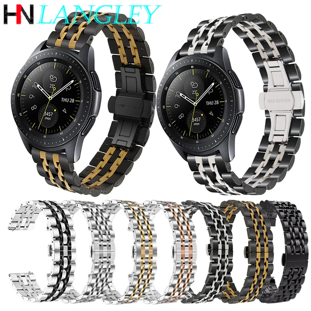 

20mm 22mm Stainless Steel Watch band for Samsung Galaxy Watch 42mm 46mm Active2 Gear S2 S3 Metal Strap Band for Huawei Watch Gt2