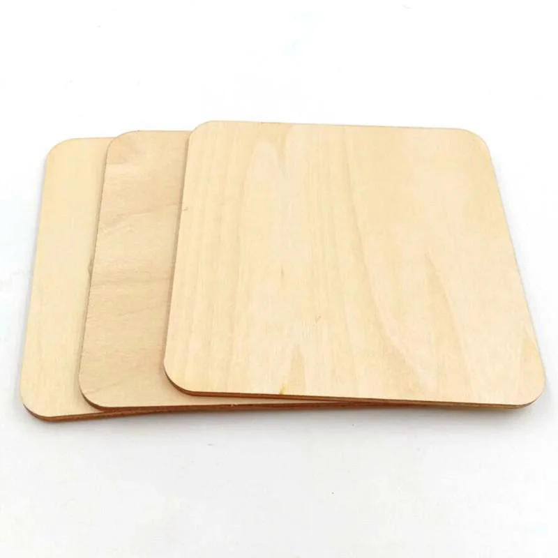 100 шт. 10 мм 20 пустое дерево кусочки квадратный незавершенный вырез Висячие