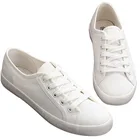 Кеды женские однотонные, Вулканизированная подошва, плоская подошва, повседневная обувь для тренировок, классические, белые, на шнуровке, на лето