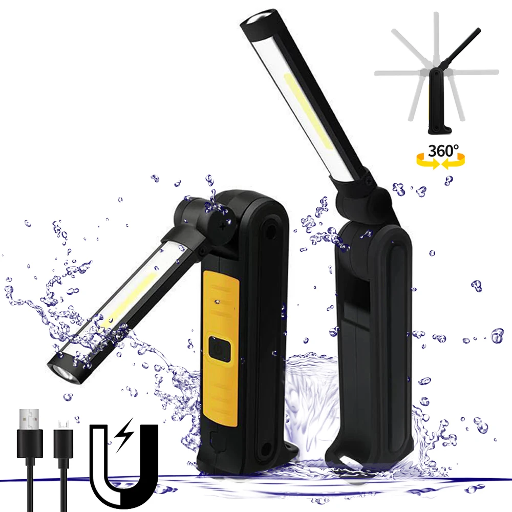 USB Перезаряжаемый светодиодный рабочий светильник 4 режима хвостовый магнит