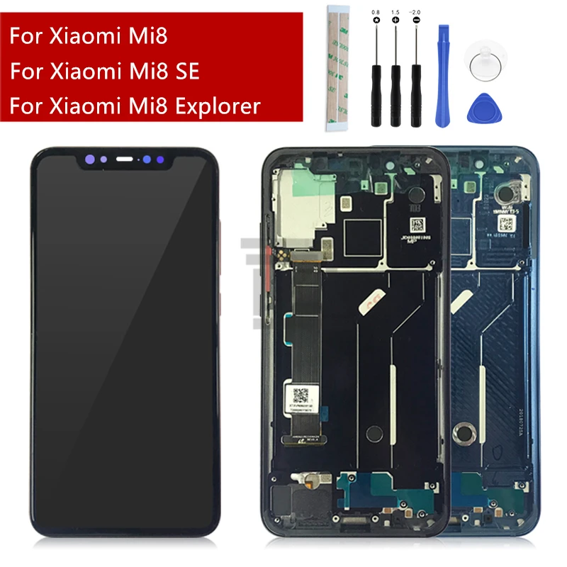 

for Xiaomi mi 8 LCD Display Touch Screen Digitizer Assembly with Frame for mi 8se display For mi 8 Explorerre Screen part