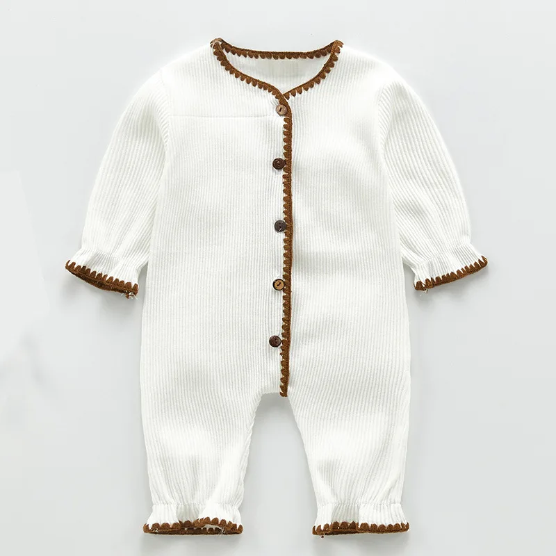 

Autumn Unisex Newborn Baby Clothes Solid Color Baby Rompers Cotton Long Sleeve Toddler Romper Infant Clothing 0-18 Months