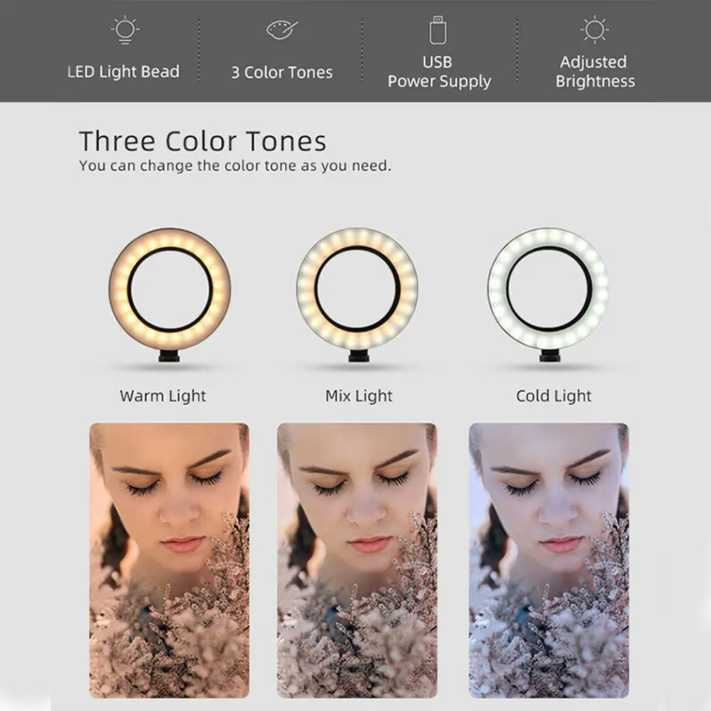 10 ''светодиодный кольцевой светильник лампа для селфи камеры студийный Штатив